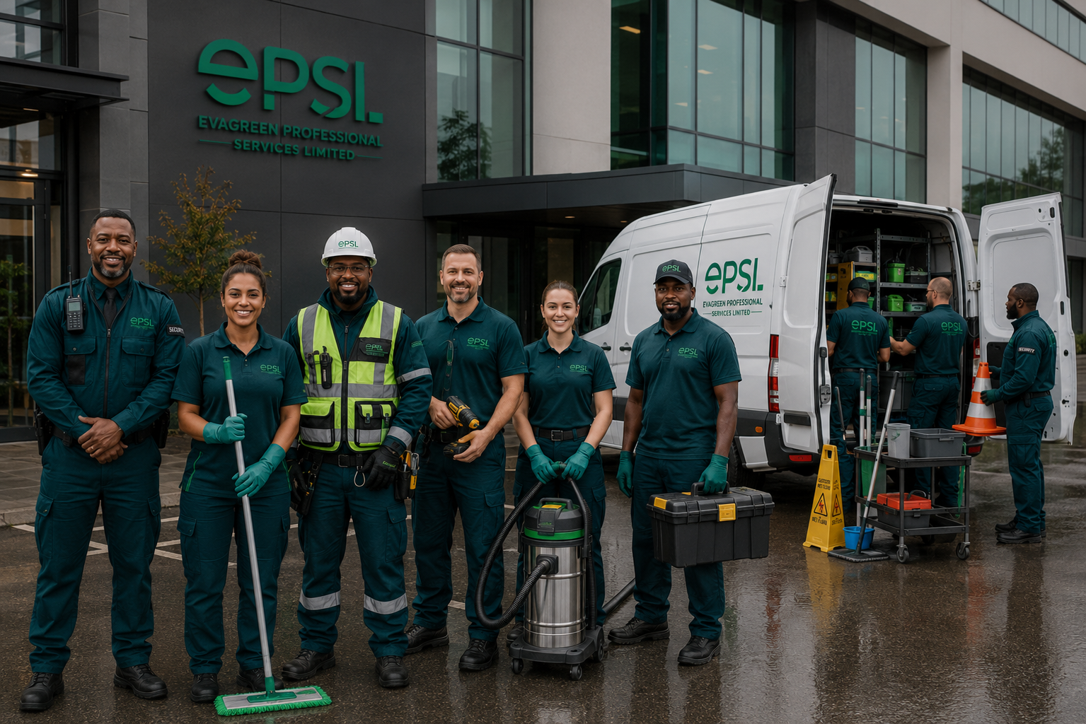 Evagreen team on a commercial site